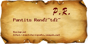 Pantits Renátó névjegykártya